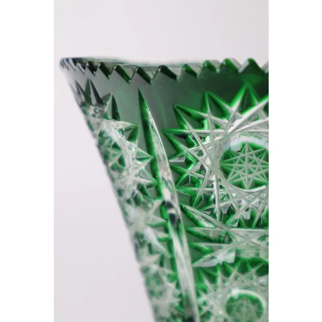 Emerald Green Vase attributed to Val Saint Lambert For Sale - Image 9 of 12