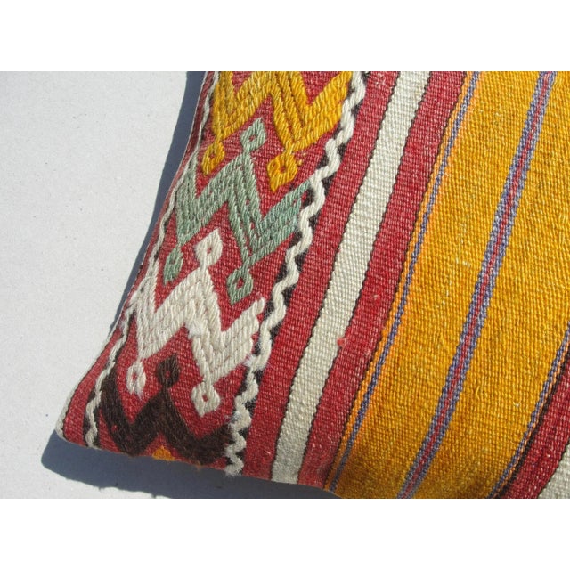 Textile 1970s Kilim Rug Pillow Cover For Sale - Image 7 of 9