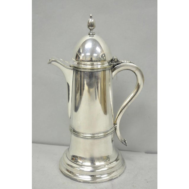 Antique English Regency Silver Plated Flagon Pitcher W/ Heart Handle For Sale - Image 17 of 18
