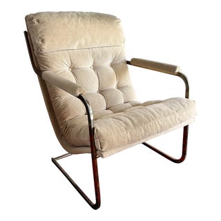 1980s Mid-Century Modern Cantilever Lounge Chair by Carson's For Sale