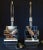 Pair Vintage Mid Century C1970s Stacked Mirrored Cubed Chrome Table Lamps With Shades For Sale In West Palm - Image 6 of 10