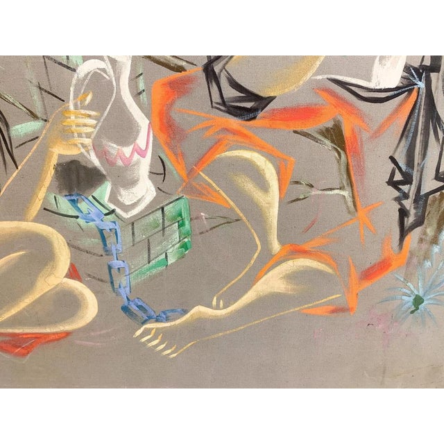 Abstract Composition, 1960s, Canvas Painting For Sale - Image 6 of 8