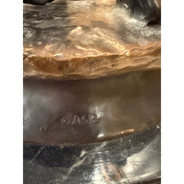 Metal Mid 20th Century Mother and Child by Icart Bronze Statue For Sale - Image 7 of 15