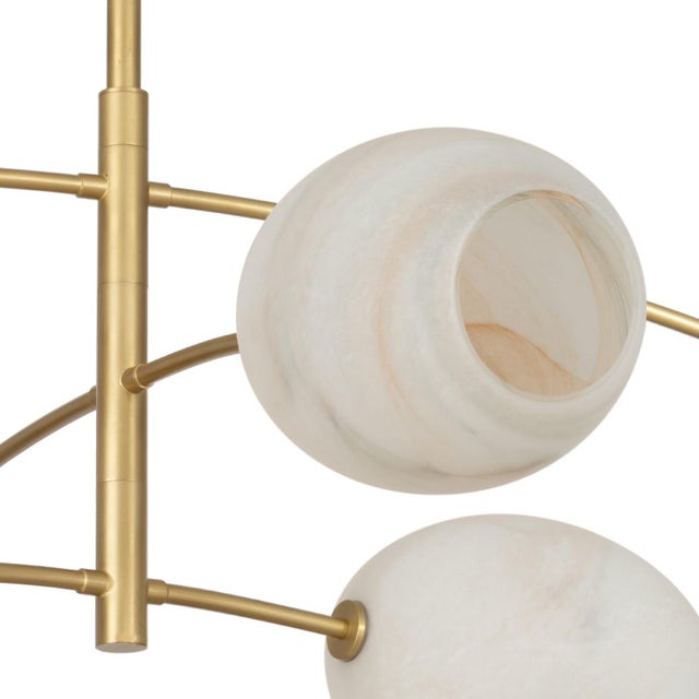 Regina Andrew Artemis Mobile Chandelier, Natural Brass with Alabaster Glass For Sale - Image 4 of 8