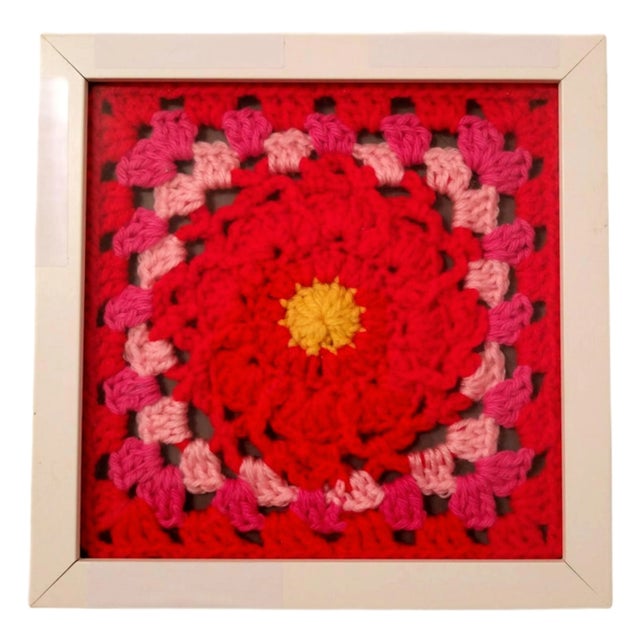 2020s Alabama Camellia Fiber Art State Flower Framed For Sale - Image 5 of 5