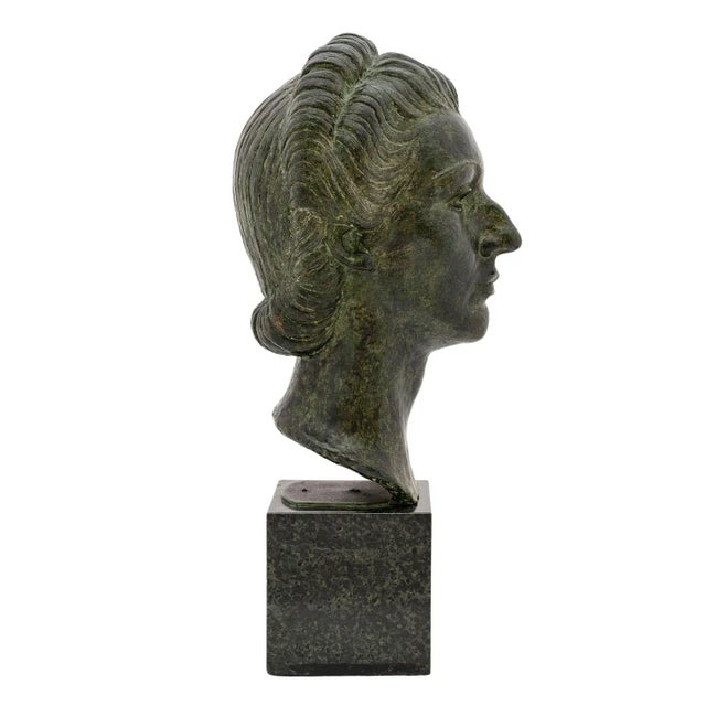 Michael Powolny, Seclin Bust of Woman, 1938, Bronze For Sale - Image 3 of 7