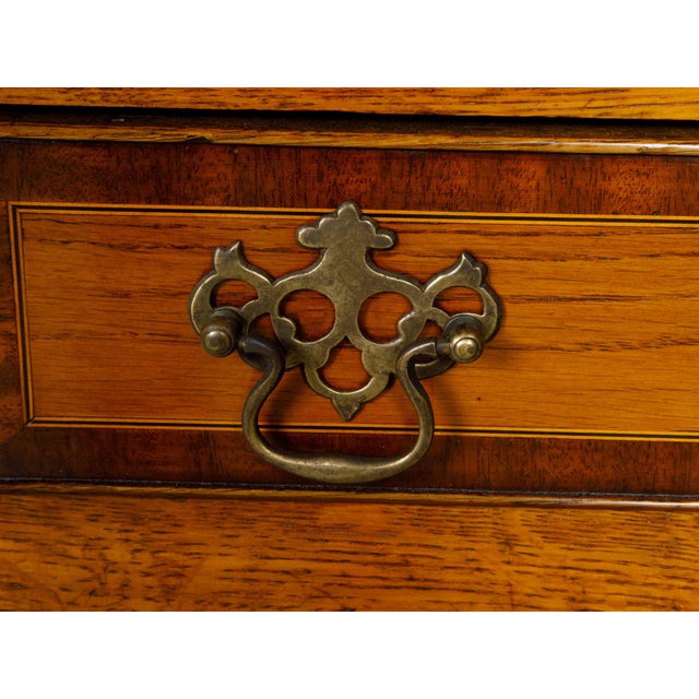 English 19th Century Oak Dresser Base with Marquetry, Doors and Drawers For Sale In Atlanta - Image 6 of 12
