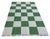 Handmade Woolen Flat Weave Rug, Moss Green and White Checker Board Dhurrie - 5'x8' For Sale - Image 9 of 12