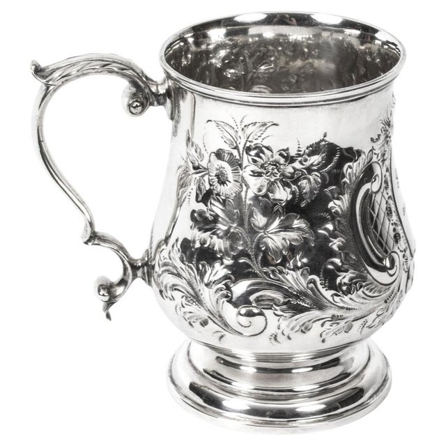 Victorian Silver Plated Embossed and Engraved Mug, 19th Century For Sale - Image 15 of 15