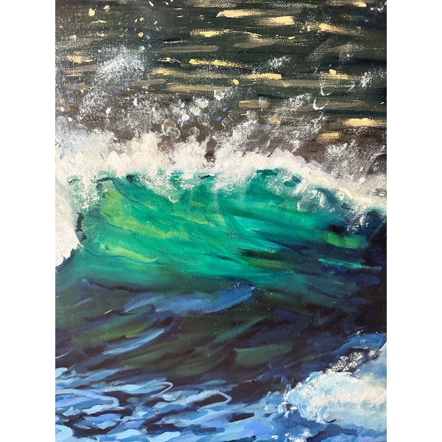 Abstract Abstract Ocean Painting, Framed For Sale - Image 3 of 3