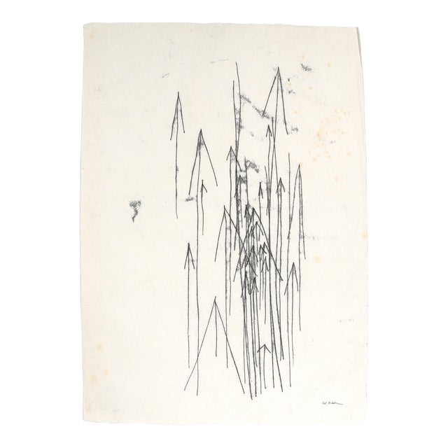 Monochromatic Arrow Abstract 20th Century Ink Transfer Print For Sale