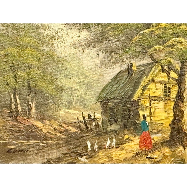 Impressionist Vintage Impressionist Original Oil Painting Features Countryscape by John Luini (1913 - 2002) For Sale - Image 3 of 4