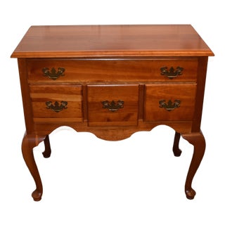 1950s Solid Wood Queen Anne Lowboy by Emperor Clock Company For Sale