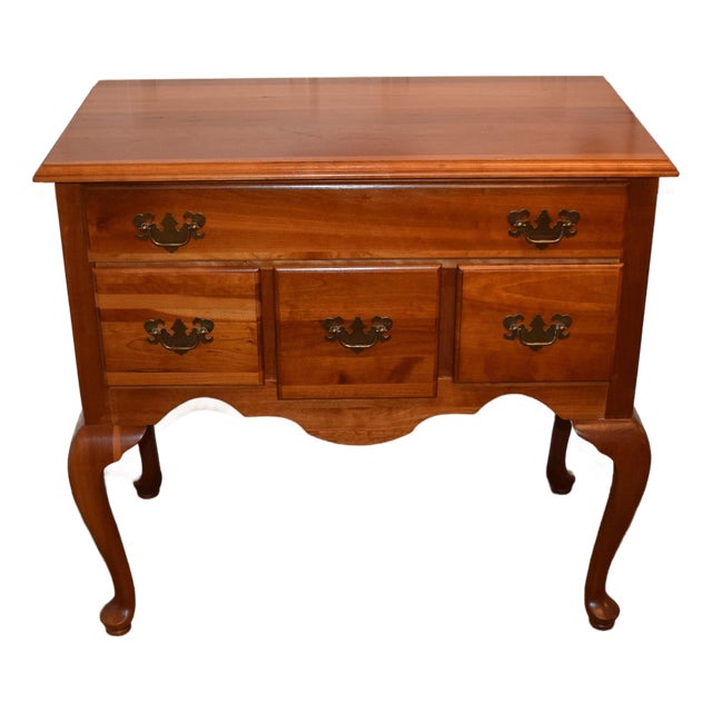 1950s Solid Wood Queen Anne Lowboy by Emperor Clock Company For Sale