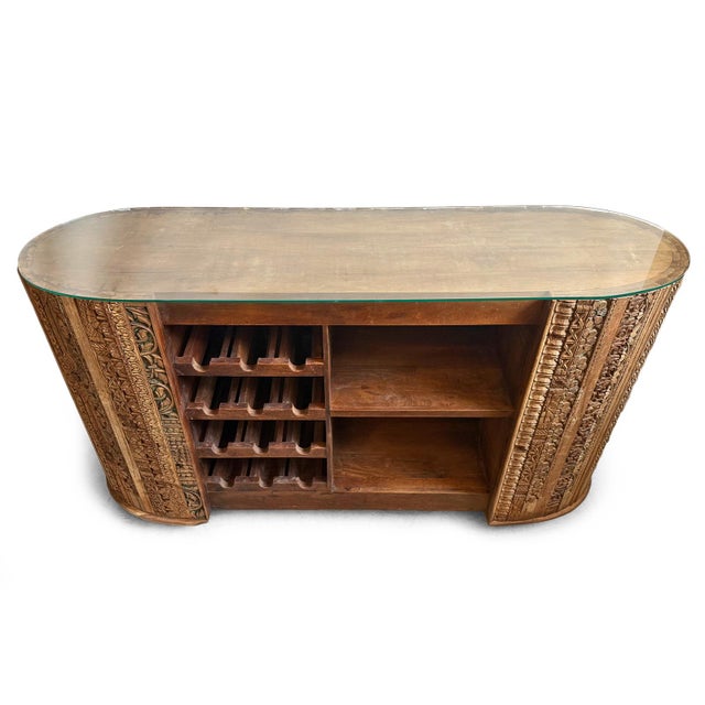 Wood Vintage Oval Wood Moulding Bar Counter For Sale - Image 7 of 13