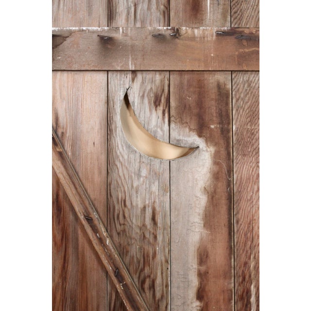 Antique Outhouse Door With a Crescent Moon For Sale - Image 9 of 10