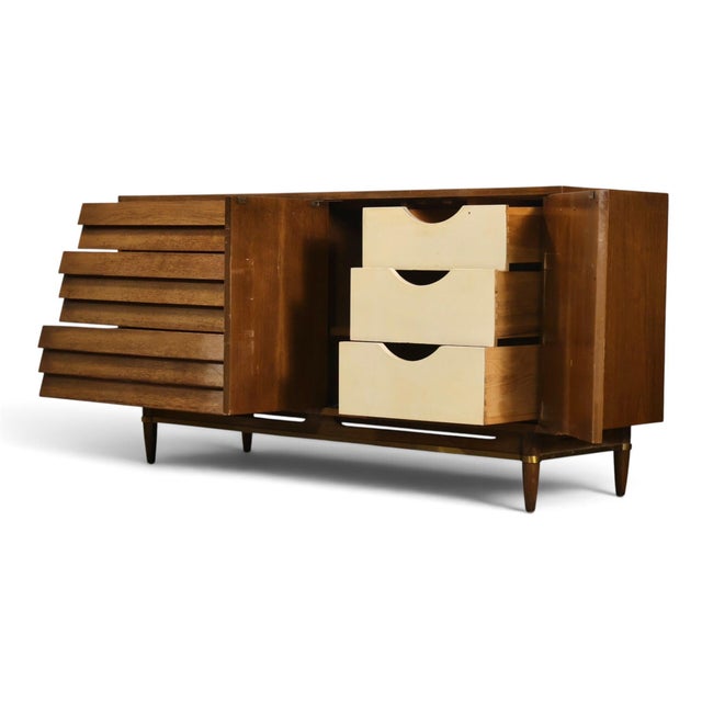 Merton Gershun for American of Martinsville Dania Vintage Mid Century Modern Lowboy Dresser C. 1960s For Sale - Image 12 of 14