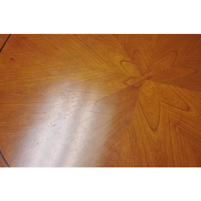 Brown Late 20th Century John Scalia French Empire Style Round Cherry Wood Bouillotte Lamp Side Table For Sale - Image 8 of 15