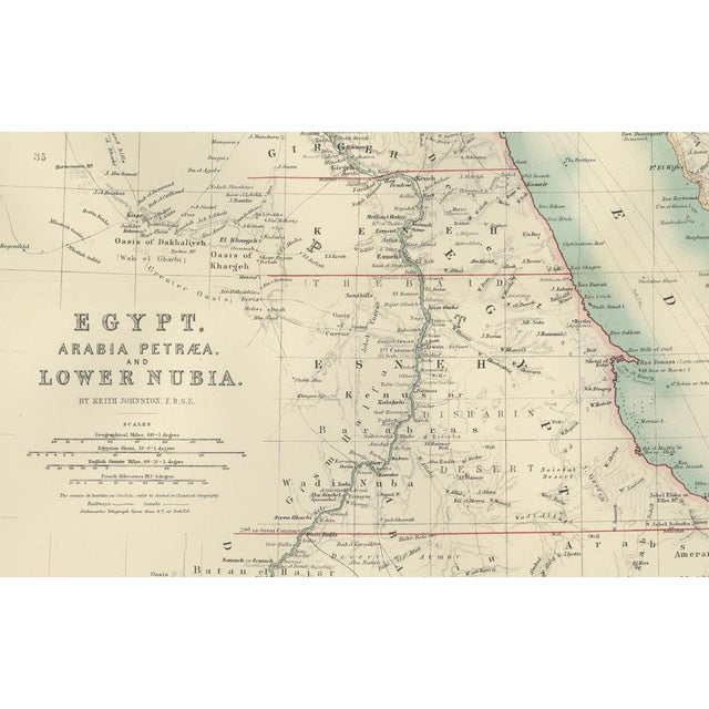 Beige Map of Egypt and Lower Nubia, 1903 For Sale - Image 8 of 10