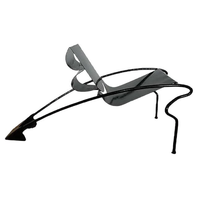 Solid Metal Chair, 1980s For Sale