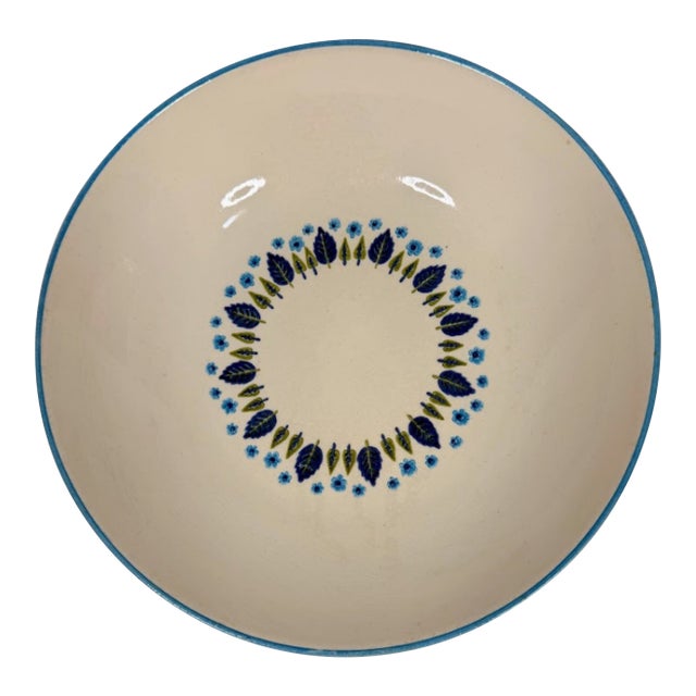 Marcrest Swiss Alpine 1950 Vintage Mid Century Modern Retro Usa Floral Pasta Serving Bowl 10" For Sale