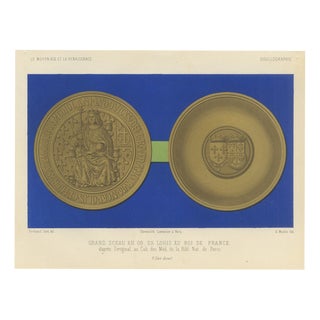 Ferdinand Séré, Great Gold Seal of Louis the Twelfth of France, 1851, Chromolithograph For Sale