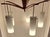 Metal Vintage Mid-Century Danish Five-Light Ceiling Cascade Lamp with Teak Frame and White Satin Glass Shades, 1960s For Sale - Image 7 of 12