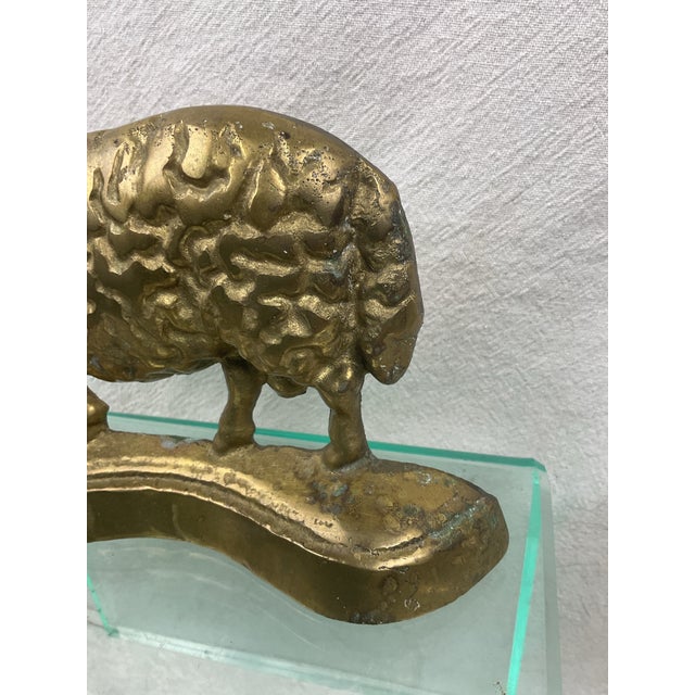 Antique Brass English Sheep Doorstop For Sale - Image 4 of 7