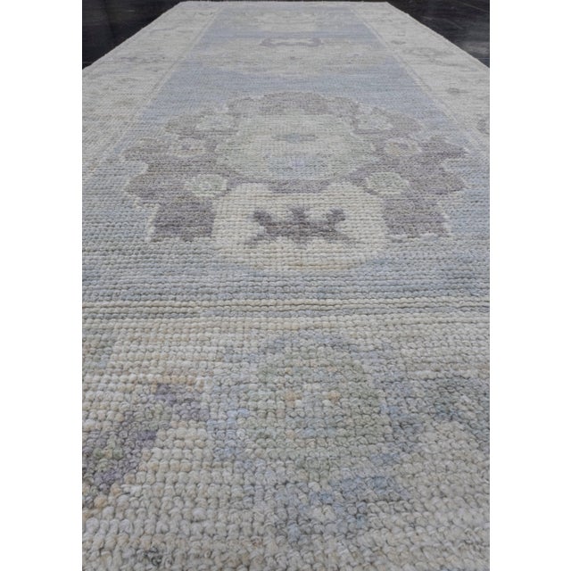 Textile Turkish Oushak Rug 2'8" x 6'6" For Sale - Image 7 of 8