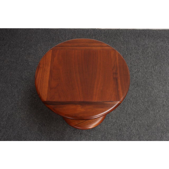 Mid-Century Modern Solid Walnut Tulip Style Pedestal Side Table by Prodelco For Sale In New York - Image 6 of 18