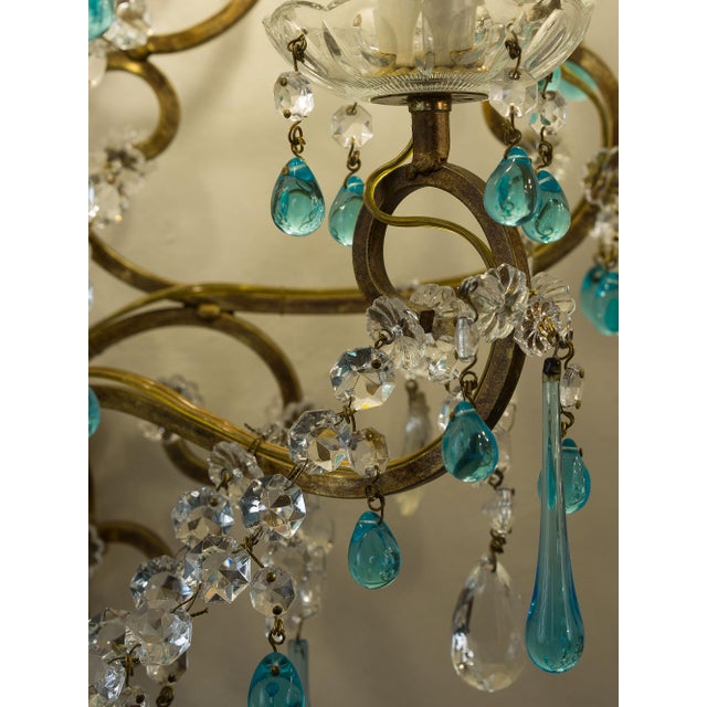 Vintage Five-Light Florentine Wall Lamp in Wrought Iron, 1970s For Sale - Image 12 of 14