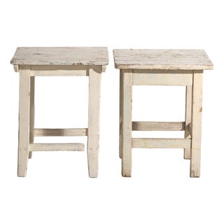 Bedside Tables in Pine Wood, Central Europe, 1940, Set of 2 For Sale