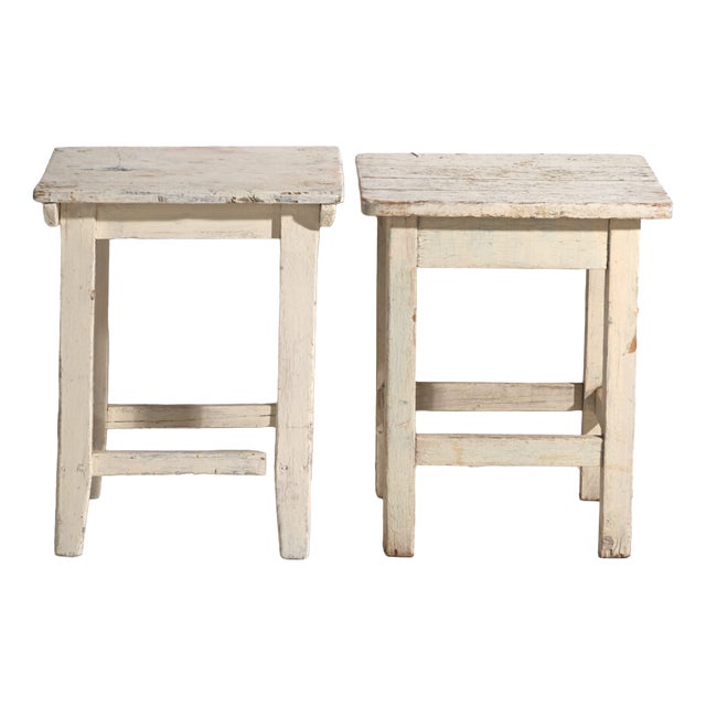 Bedside Tables in Pine Wood, Central Europe, 1940, Set of 2 For Sale