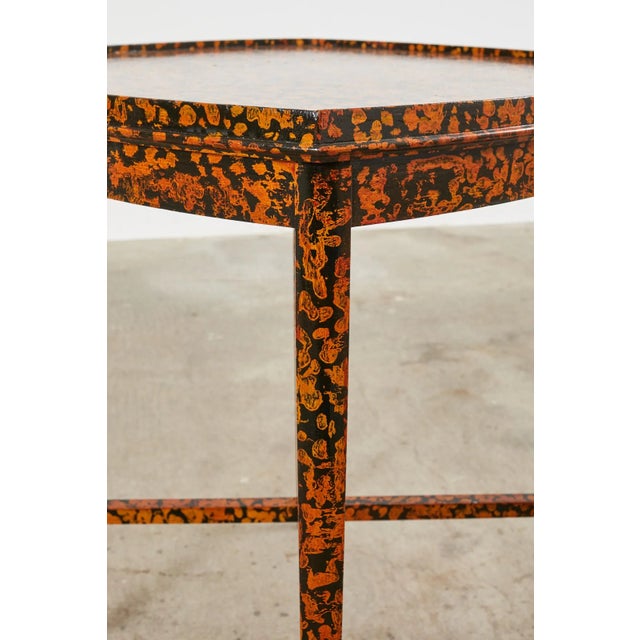 Pumpkin English Regency Style Center Table Speckled by Ira Yeager For Sale - Image 8 of 13