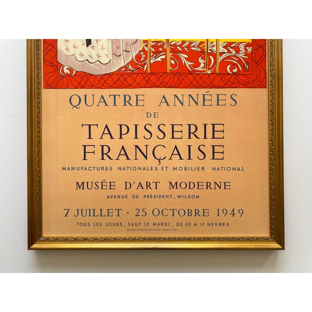 Art Deco Henri Matisse Vintage 1949 Mourlot Fine Art Lithograph Print Framed Paris Exhibition Poster " La Femme Au Luth " 1946 For Sale - Image 3 of 14