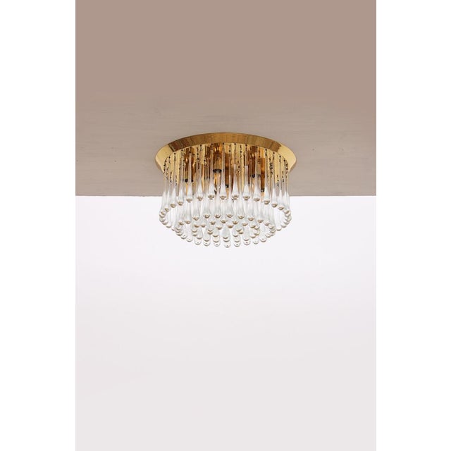 Gold Large Raindrop Hanging Lamp in Murano Glass by J.T. Kalmar, Austria, 1970s For Sale - Image 8 of 15