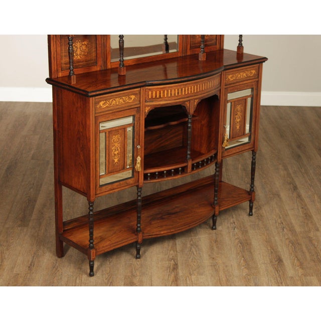 Early 20th Century Antique Edwardian Inlaid Rosewood Sideboard For Sale - Image 5 of 18