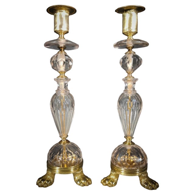Crystal Candlesticks, 1650s, Set of 2 For Sale