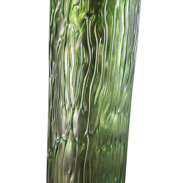 1900 - 1909 1900 Loetz Green Glass Textured Vase 10" For Sale - Image 5 of 6