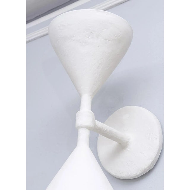 Modern Bespoke Gaston Double-Arm Plaster Sconces - a Pair For Sale - Image 3 of 8