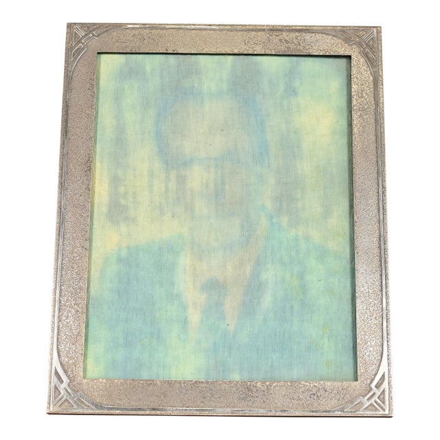 Tiffany Studios New York Art Deco Silvered Bronze Picture Frame For Sale