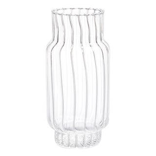 Mimo Clear Optic Glass Vases, Set of 2 For Sale
