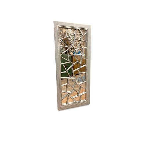 Chinese 1980s Asian Ice Crack Panel Mirror-Silver For Sale - Image 3 of 5