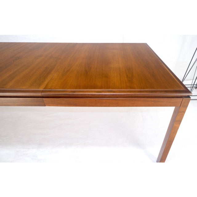 Milo Baughman Danish Mid Century Modern Rectangle Walnut Dining Table w 2x18" Leaves MINT For Sale - Image 4 of 18