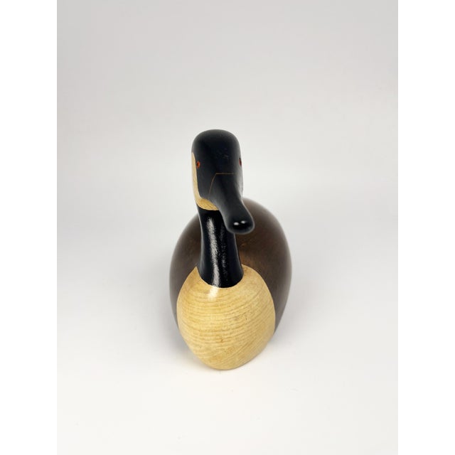 Wood Vintage Hand Carved 7.5" Wood Canada Goose Decoy by Jim Harkness For Sale - Image 7 of 14