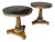 Late 20th Century Pair of Biedermeier Table Carved Giltwood & Marquina Marble Tops For Sale