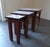 Vintage Wood Cigognes Nesting Tables with Blue Ceramic Tiles, 1950s, Set of 3 For Sale - Image 4 of 14