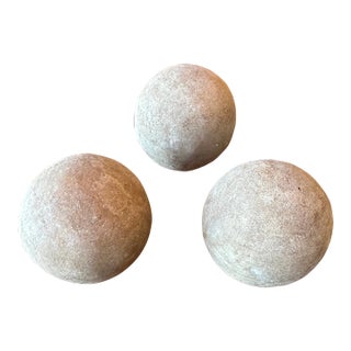 1970’s Italian Terracotta Decorative Garden Orbs - Set of 3 For Sale