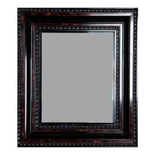 Late 19th Century Red Tortoise Framed Mirror With Carved Inner Edge For Sale