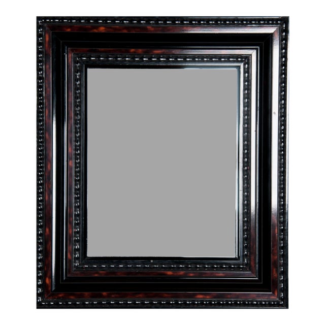 Late 19th Century Red Tortoise Framed Mirror With Carved Inner Edge For Sale